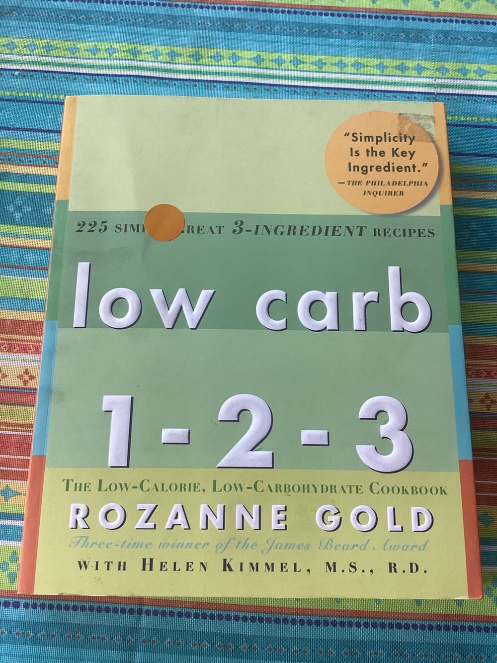 Low Carb 1-2-3 Vintage Cookbook by Rozanne Gold - copyright 2005